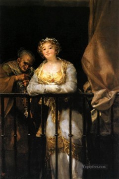  maja arte - Maja y Celestina en un balcón Francisco de Goya